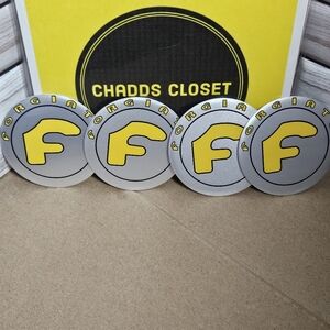 Brand New 75mm Metal Flat Centerpiece Caps. 1 Set Comes With 4 Caps